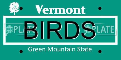 BIRDS Vermont License Plate