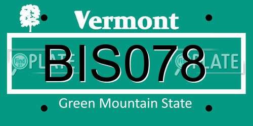 BIS078 Vermont License Plate