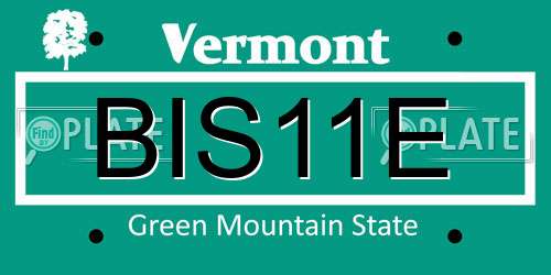 BIS11E Vermont License Plate