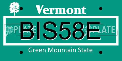 BIS58E Vermont License Plate
