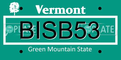 BISB53 Vermont License Plate