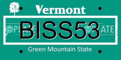 BISS53 Vermont License Plate