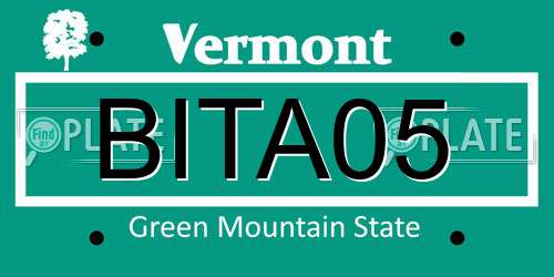 BITA05 Vermont License Plate