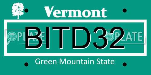BITD32 Vermont License Plate