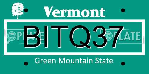 BITQ37 Vermont License Plate