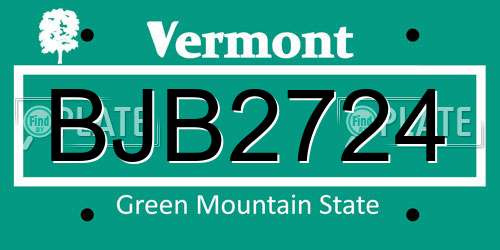BJB2724 Vermont License Plate