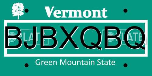 BJBXQBQ Vermont License Plate