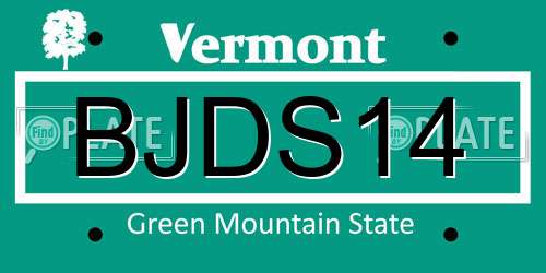 BJDS14 Vermont License Plate