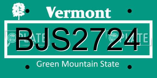 BJS2724 Vermont License Plate