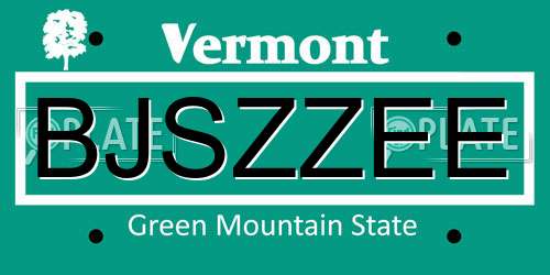 BJSZZEE Vermont License Plate