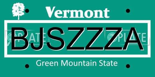 BJSZZZA Vermont License Plate