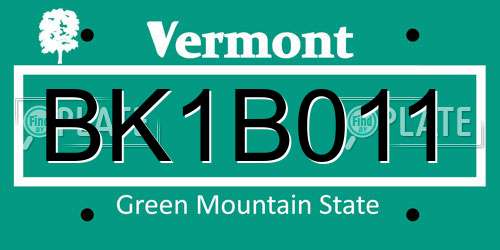BK1B011 Vermont License Plate