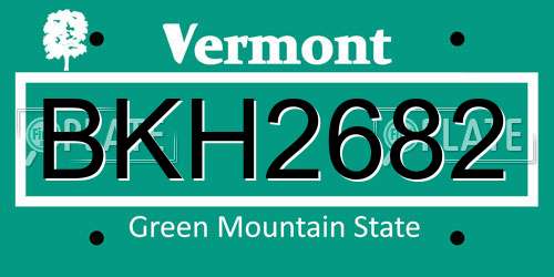BKH2682 Vermont License Plate