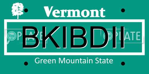 BKIBDII Vermont License Plate