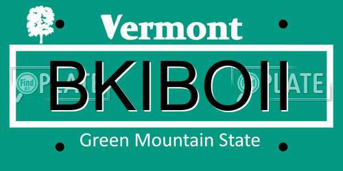 BKIBOII Vermont License Plate