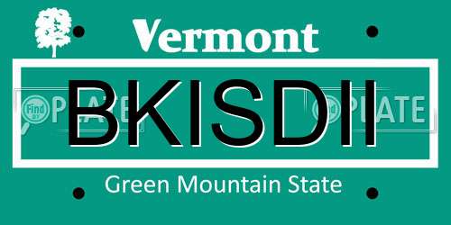 BKISDII Vermont License Plate