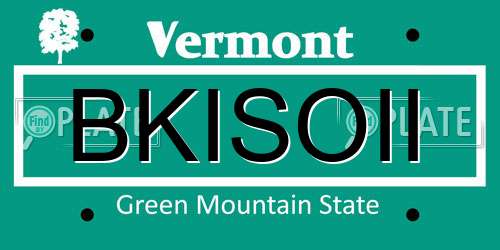 BKISOII Vermont License Plate