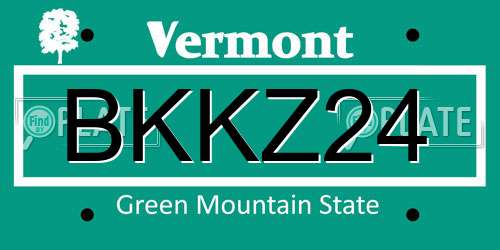 BKKZ24 Vermont License Plate