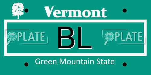 BL Vermont License Plate