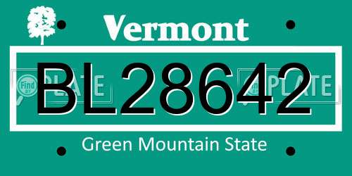 BL28642 Vermont License Plate