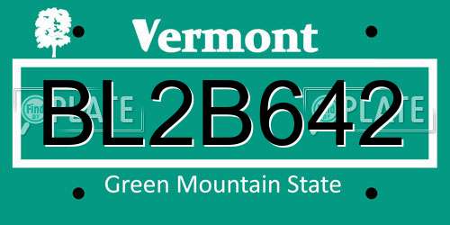 BL2B642 Vermont License Plate