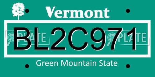 BL2C971 Vermont License Plate