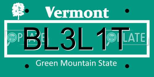 BL3L1T Vermont License Plate