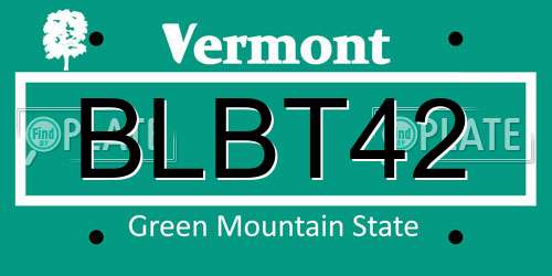 BLBT42 Vermont License Plate