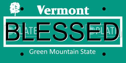 BLESSED Vermont License Plate