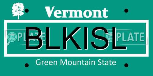 BLKISL Vermont License Plate