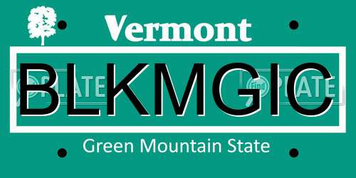 BLKMGIC Vermont License Plate