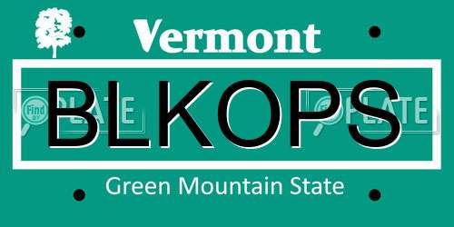 BLKOPS Vermont License Plate