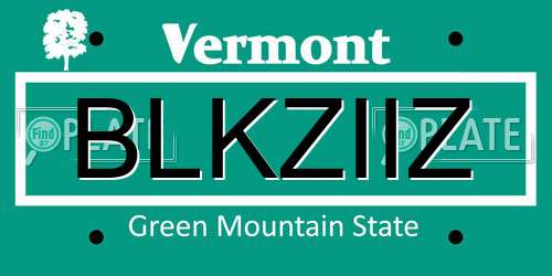 BLKZIIZ Vermont License Plate