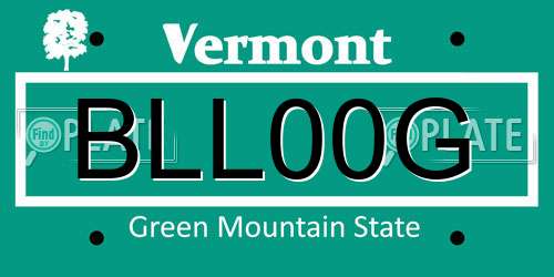 BLL00G Vermont License Plate