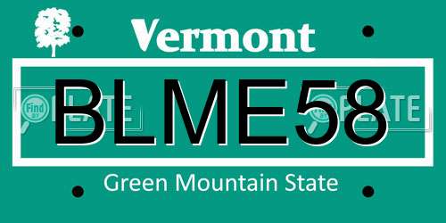 BLME58 Vermont License Plate