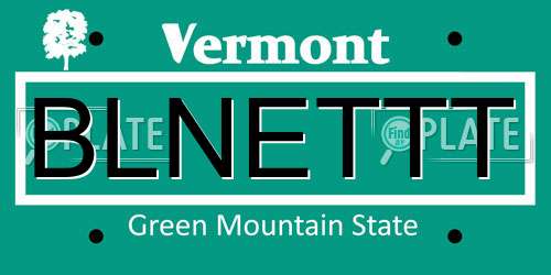 BLNETTT Vermont License Plate