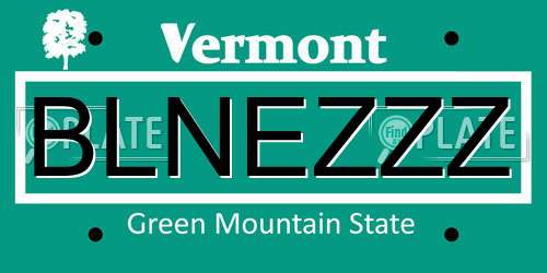 BLNEZZZ Vermont License Plate