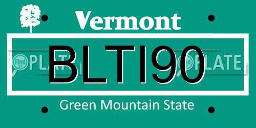 BLTI90 Vermont License Plate