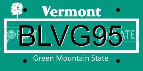 BLVG95 Vermont License Plate