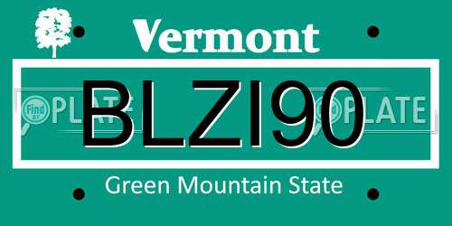 BLZI90 Vermont License Plate