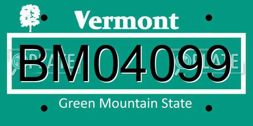 BM04099 Vermont License Plate