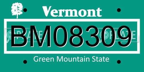 BM08309 Vermont License Plate