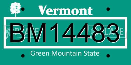 BM14483 Vermont License Plate