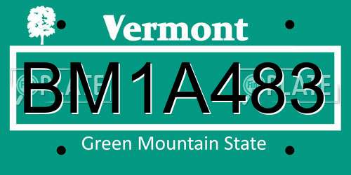 BM1A483 Vermont License Plate