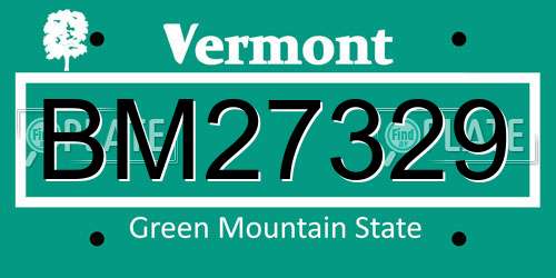 BM27329 Vermont License Plate