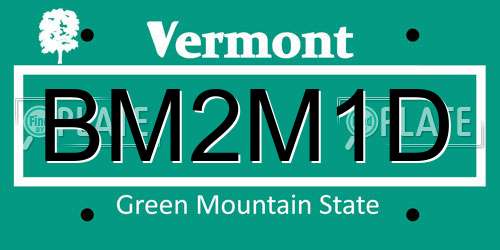 BM2M1D Vermont License Plate