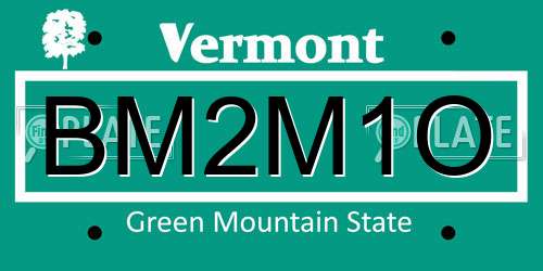 BM2M1O Vermont License Plate