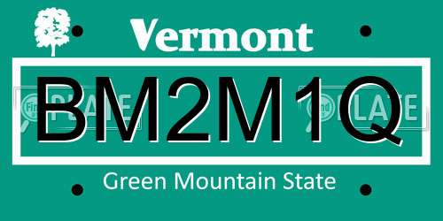 BM2M1Q Vermont License Plate