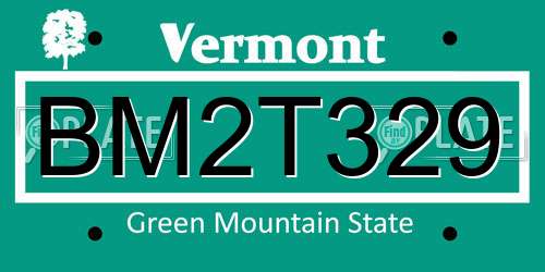 BM2T329 Vermont License Plate