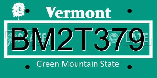 BM2T379 Vermont License Plate